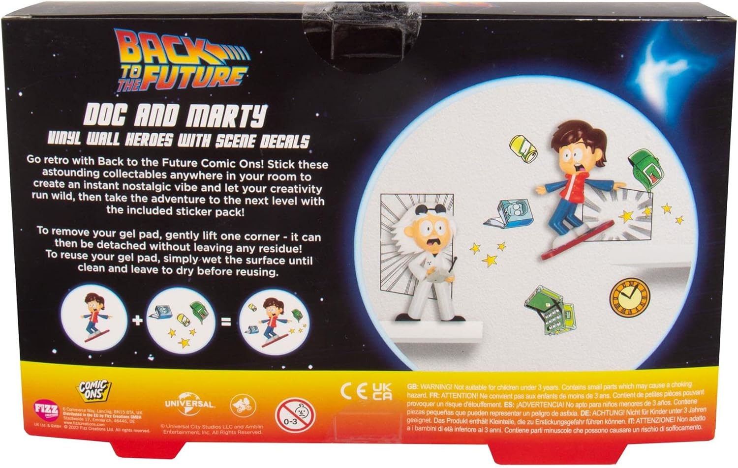 Back to the Future Comic Ons Vinyl Wall Stickers - 2 Pack Figurines