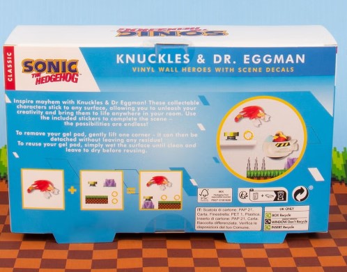 Sonic Comic Ons: Knuckles & Dr Eggman Reusable Wall Figurines