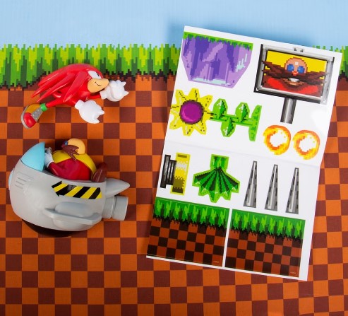Sonic Comic Ons: Knuckles & Dr Eggman Reusable Wall Figurines