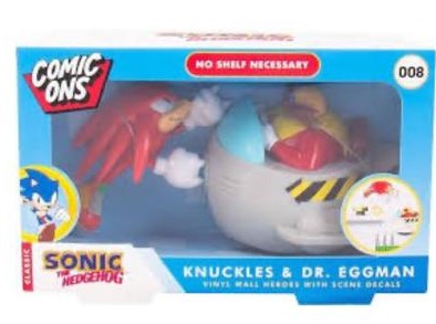 Sonic Comic Ons: Knuckles & Dr Eggman Reusable Wall Figurines