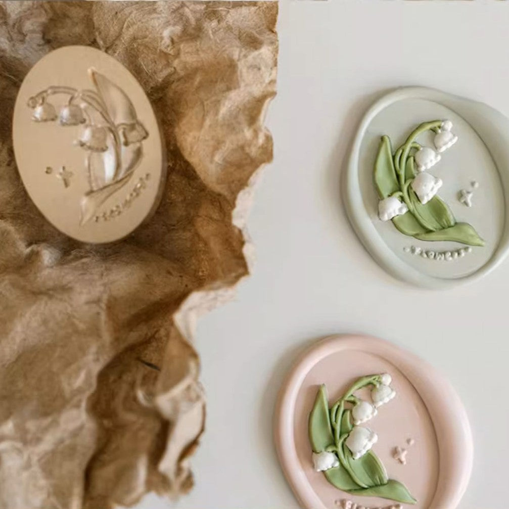 LuLuFun Studio Lily of the Valley Wax Seal Stamp - 3.5mm Deep Engrave