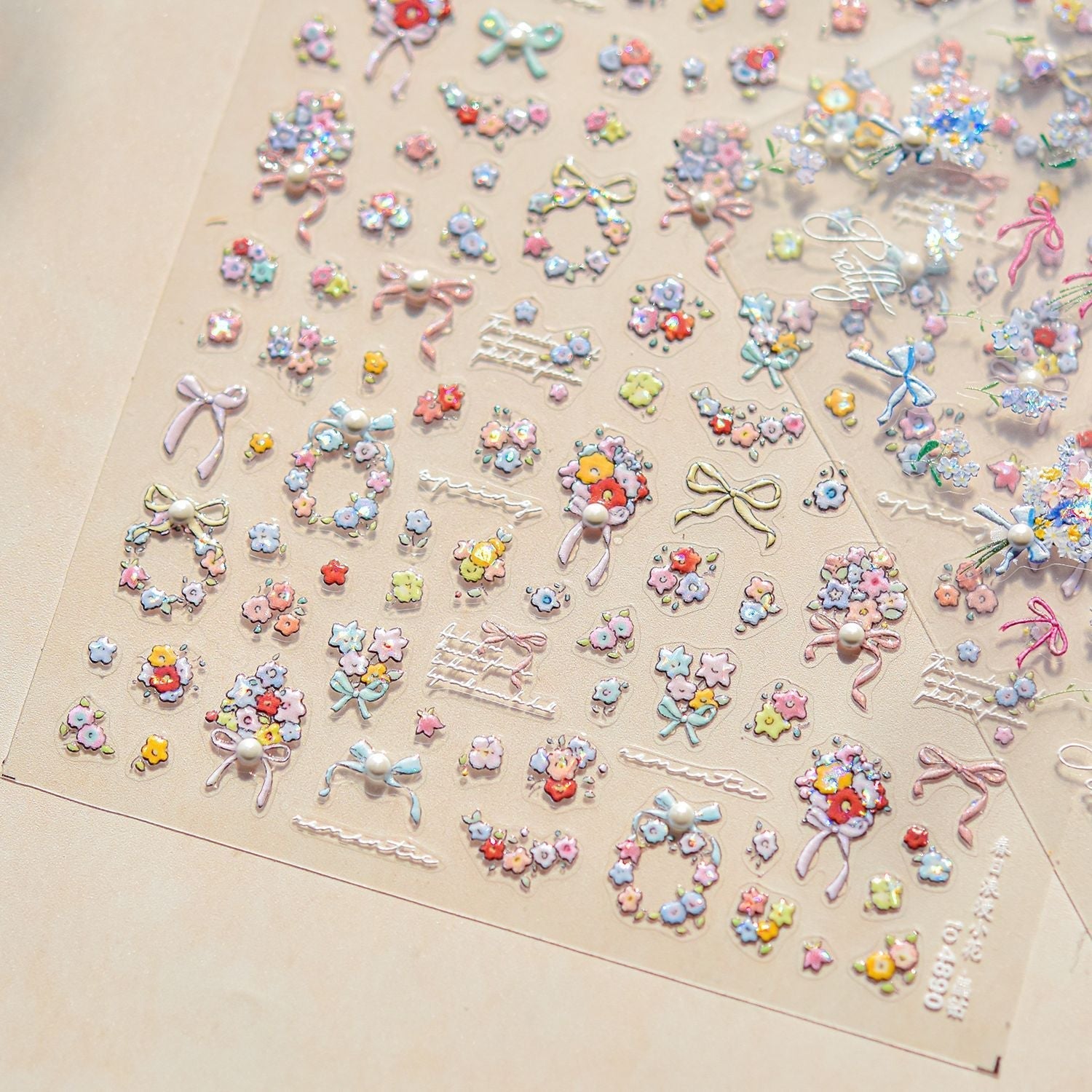 Hello Claws Blossom and Pearl Nail Deco Stickers - Ultra-Thin Nail Art