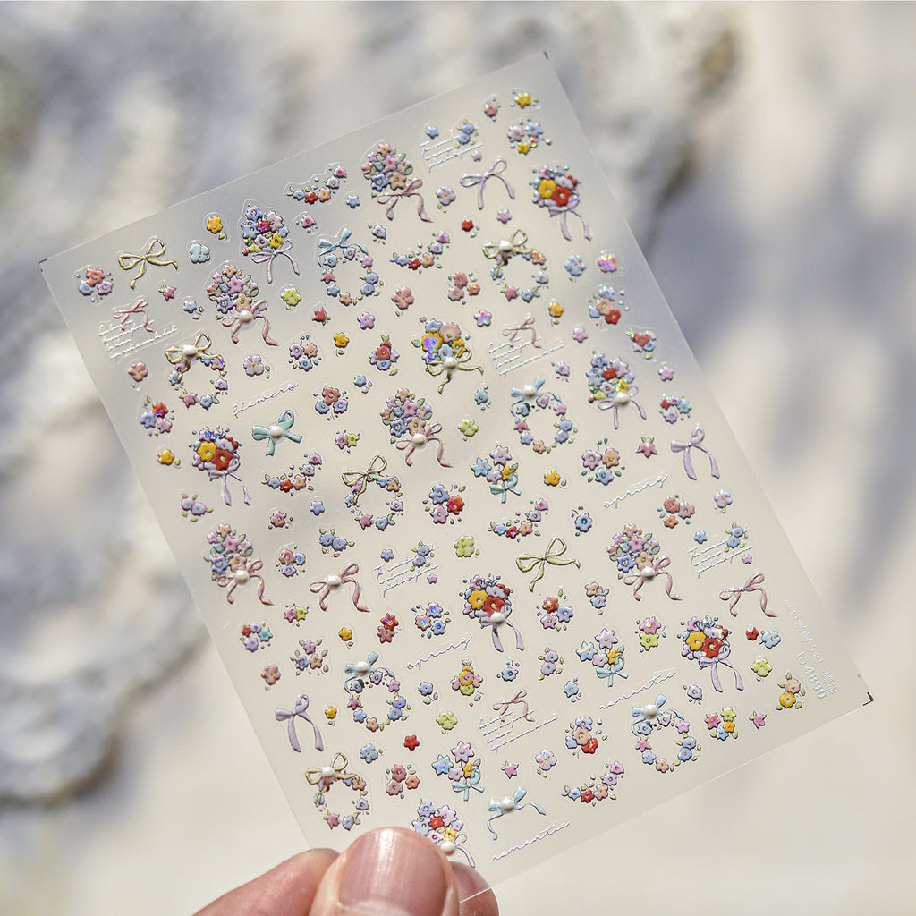Hello Claws Blossom and Pearl Nail Deco Stickers - Ultra-Thin Nail Art