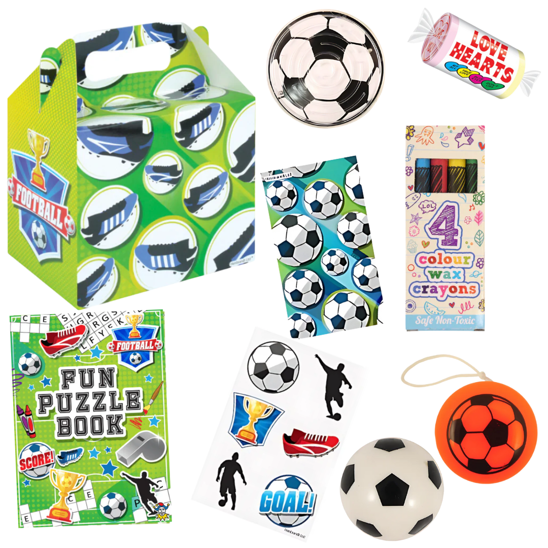 PoundFun Football Pre-Filled Party Boxes | 9-Piece Kids Party Bags