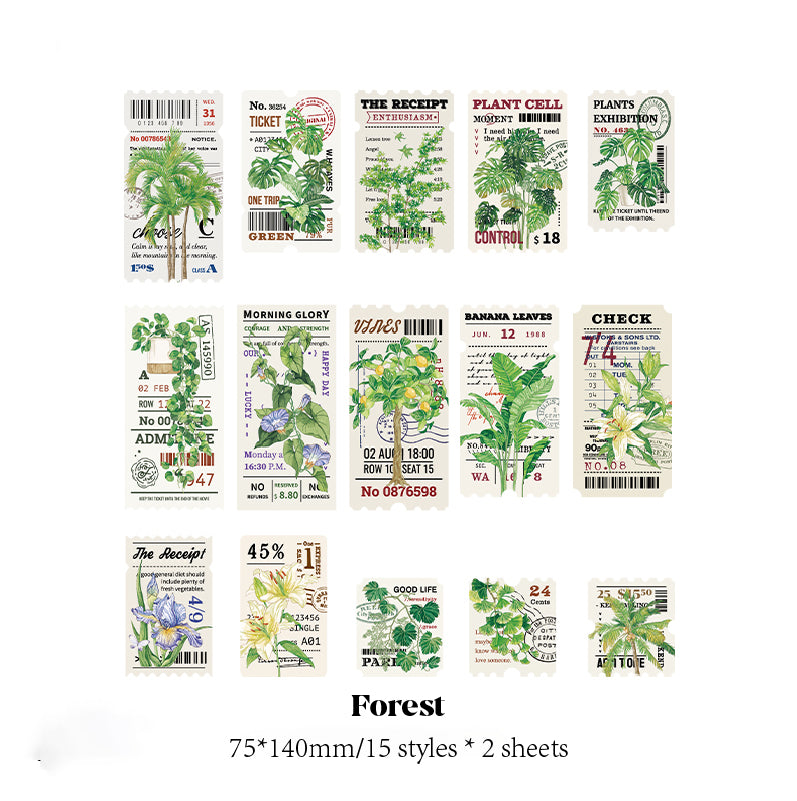 LuLuFun Studio Life Poem Aesthetic Paper Stickers for Journaling, 30pc