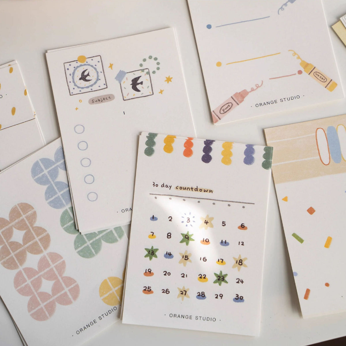 LuLuFun Studio Grid Memo Note Pad – 24 Sheet Season Stationery Set