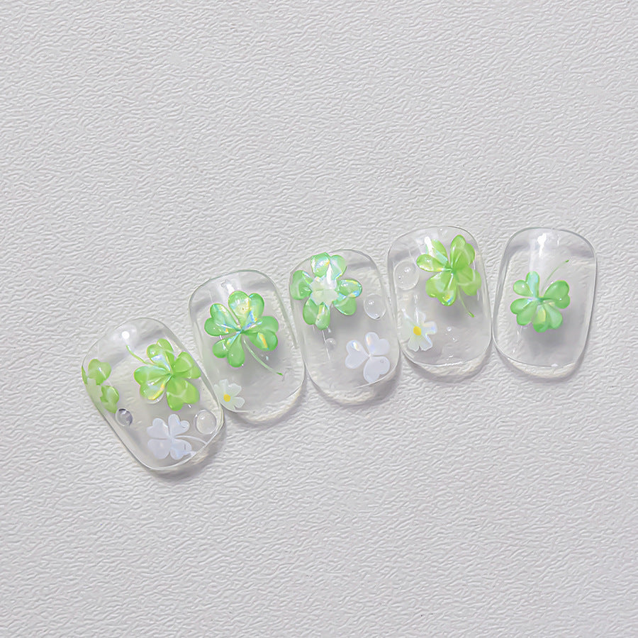 LuLuFun Studio Four-leaf Clover Jelly Nail Deco Sticker - 1 Sheet