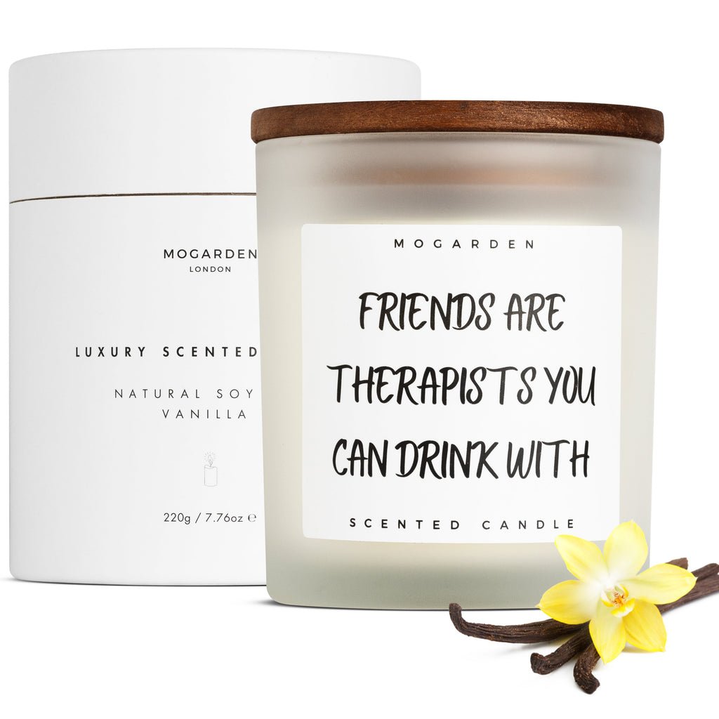 Mogarden Friendship Candle – Luxury Vanilla Amber Soy Wax Gift, 220g
