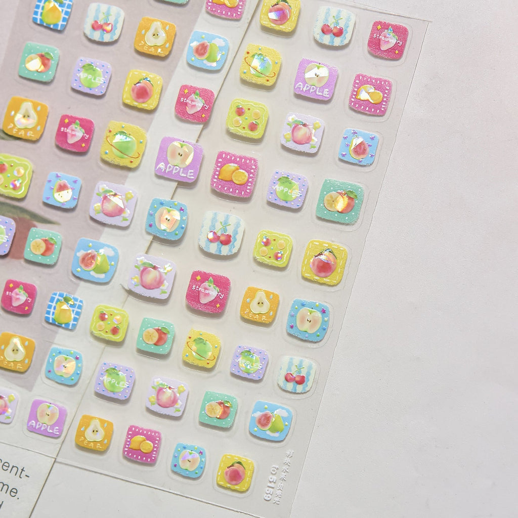 LuLuFun Studio Summer Fruit Nail Deco Stickers – Ultra-Thin Nail Decals
