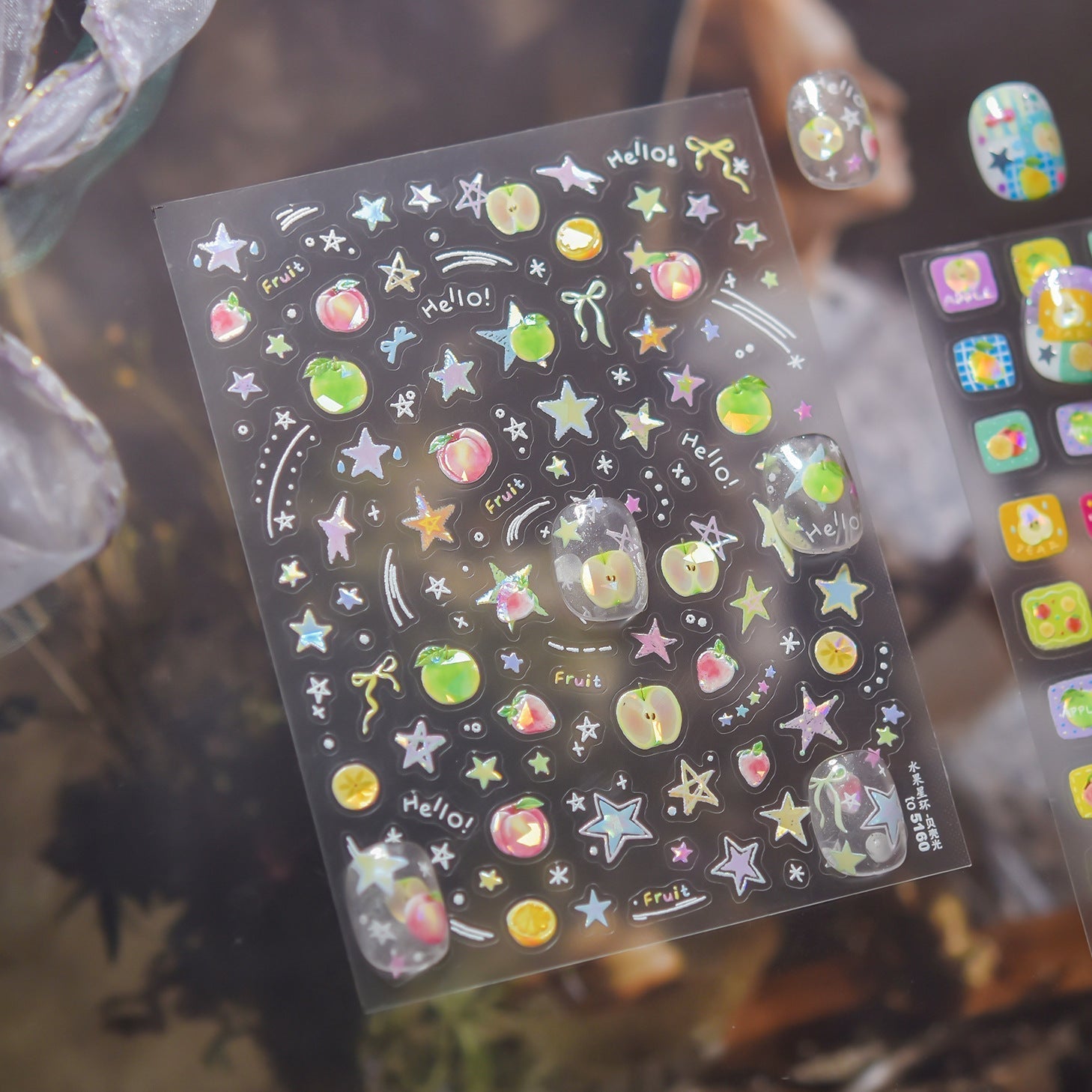 LuLuFun Studio Summer Fruit Nail Deco Stickers – Ultra-Thin Nail Decals