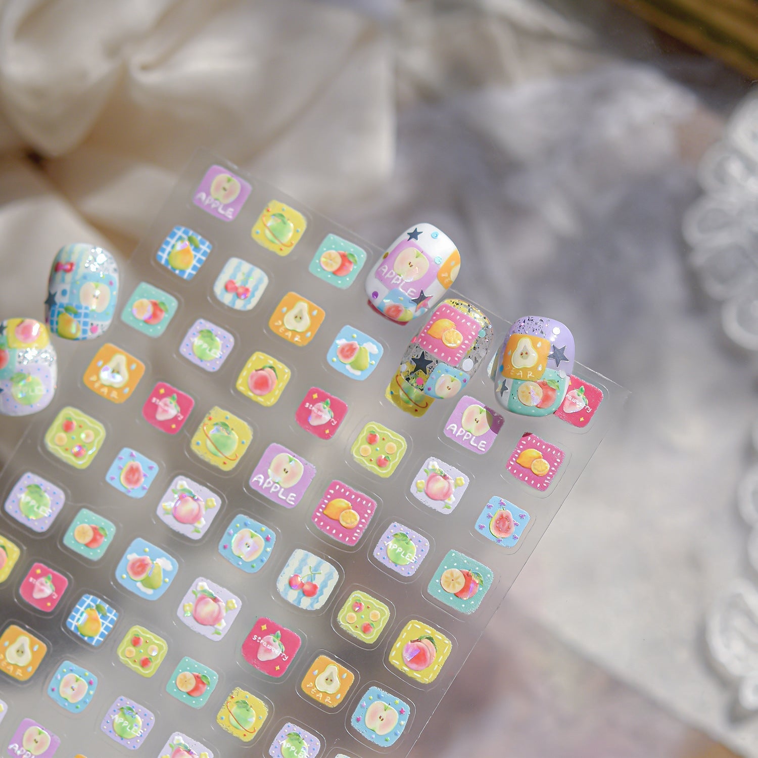 LuLuFun Studio Summer Fruit Nail Deco Stickers – Ultra-Thin Nail Decals