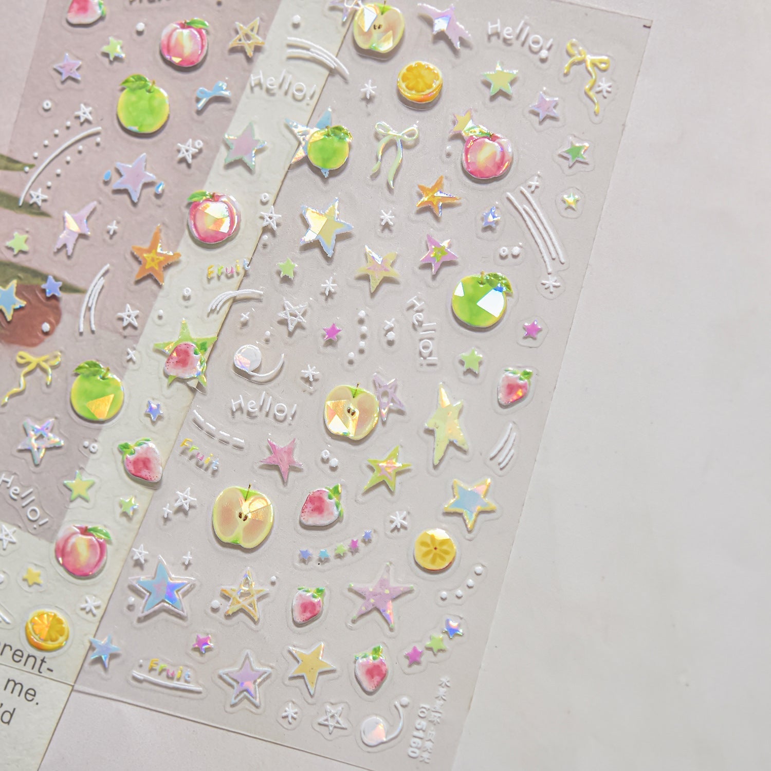 LuLuFun Studio Summer Fruit Nail Deco Stickers – Ultra-Thin Nail Decals