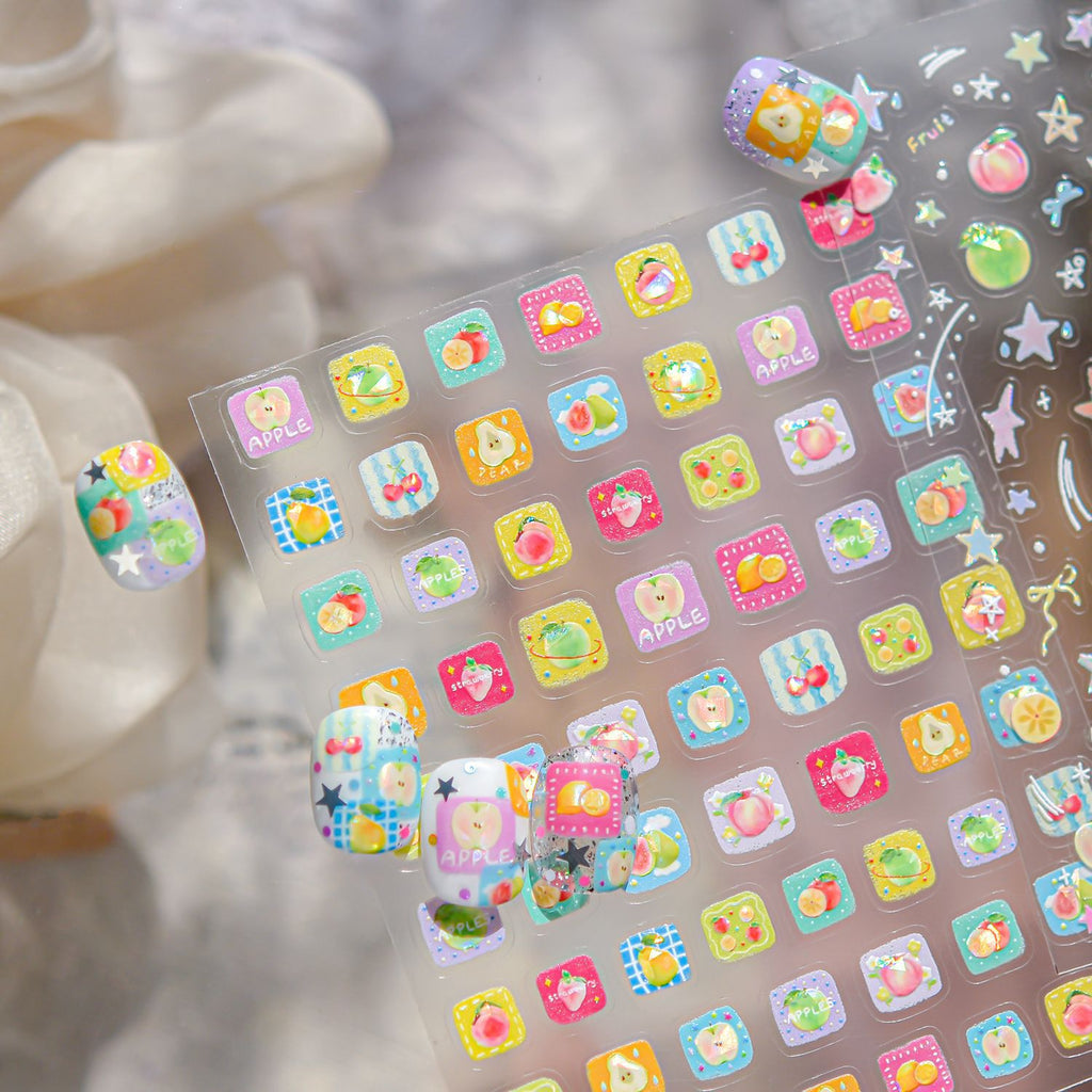 LuLuFun Studio Summer Fruit Nail Deco Stickers – Ultra-Thin Nail Decals