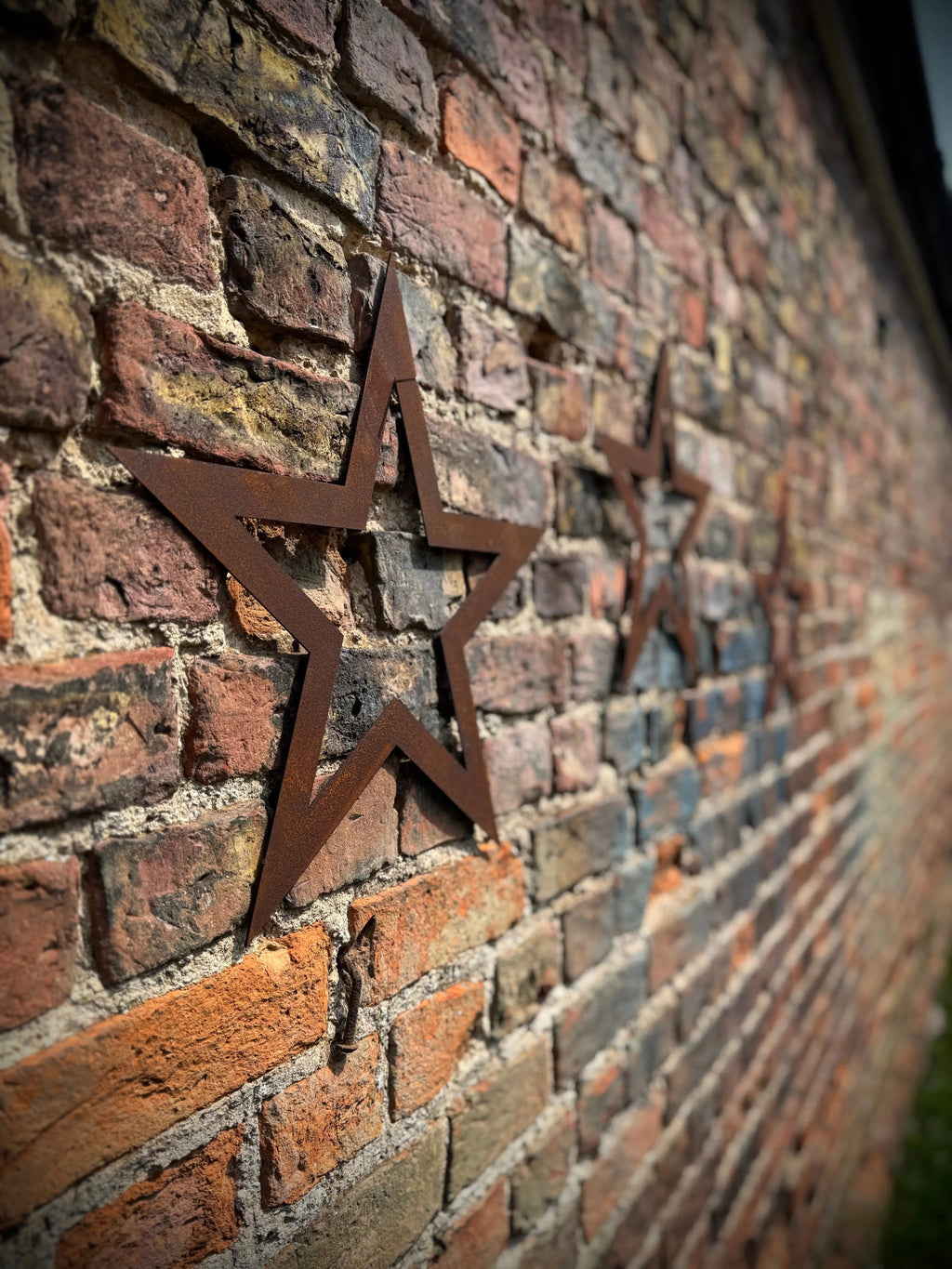 Rustic Warehouse Norfolk | Set of 3 Rusty Metal Stars Garden Wall Art