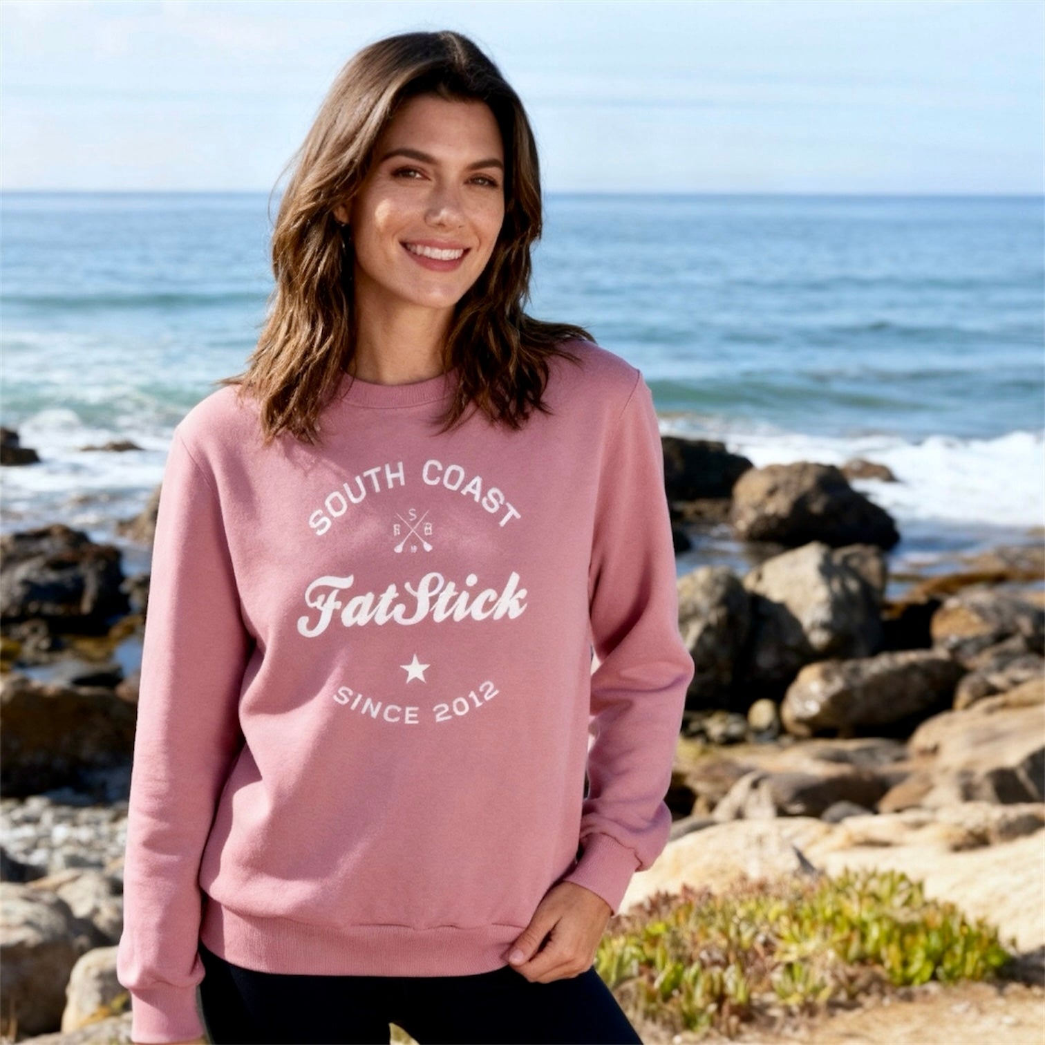 FatStick South Coast Unisex Sweatshirt – Eco-Friendly Cotton Sweater