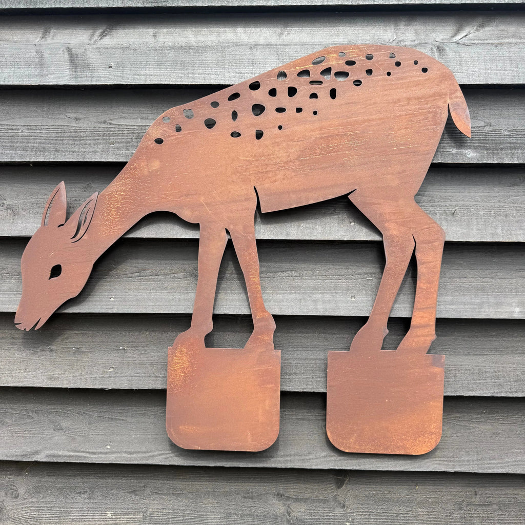 Rustic Warehouse Norfolk Metal Deer Garden Statue – 80cm Steel Ornament