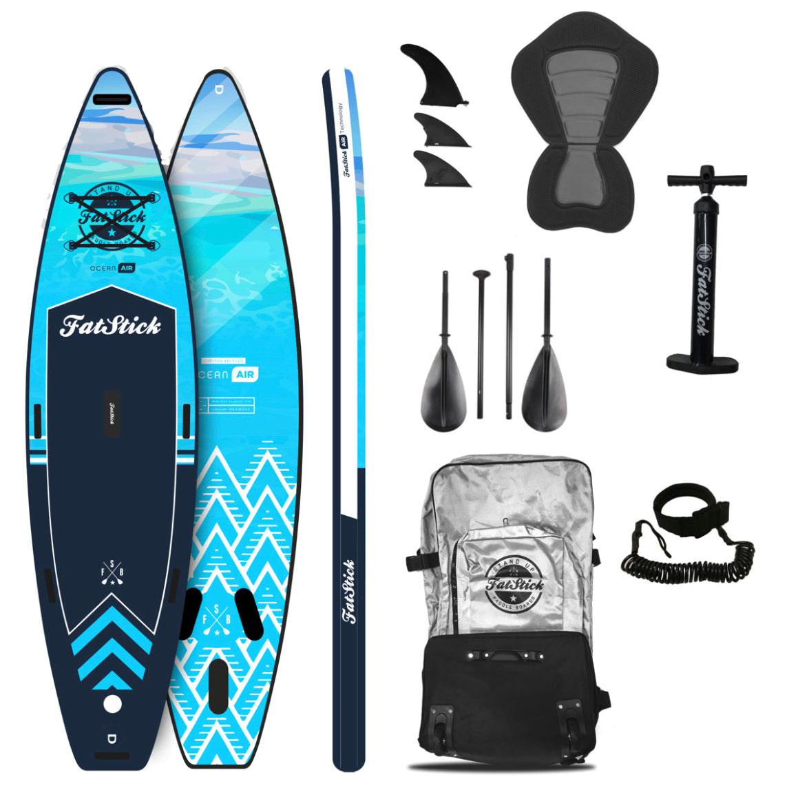 FatStick 12'6 Inflatable Touring Paddle Board | Kayak Conversion Kit