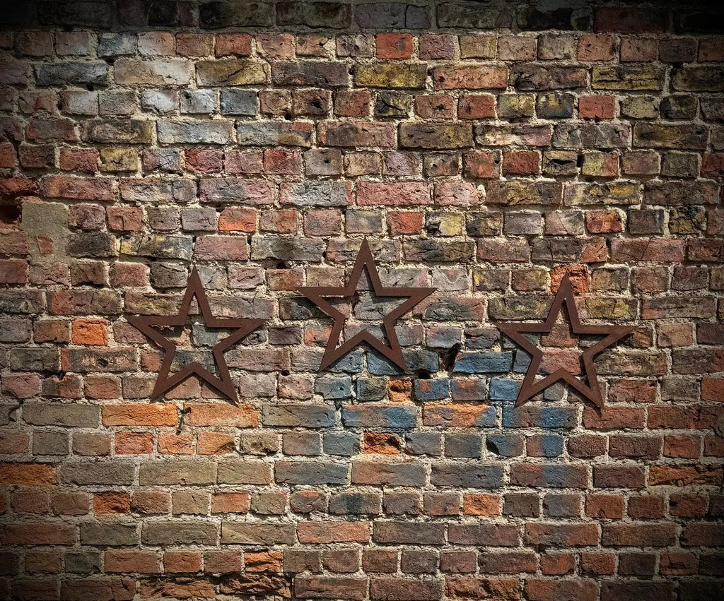 Rustic Warehouse Norfolk | Set of 3 Rusty Metal Stars Garden Wall Art