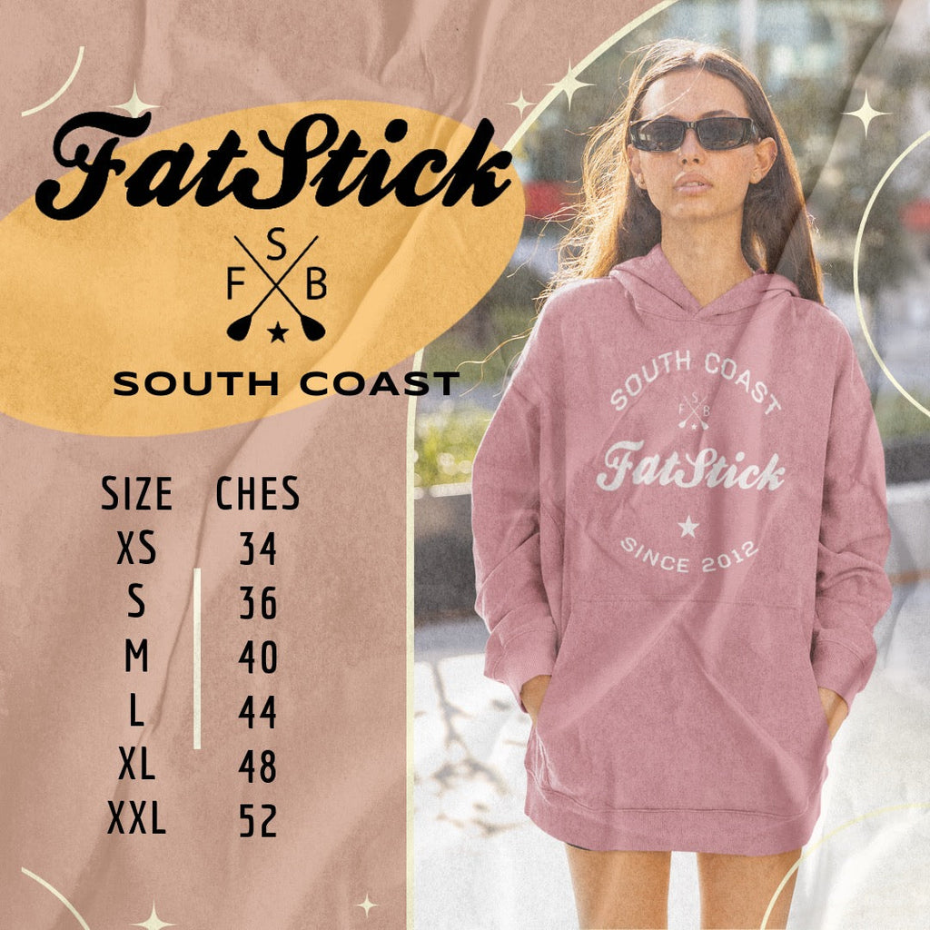 FatStick South Coast Unisex Hoodie – Eco-Friendly Cotton Flock Print