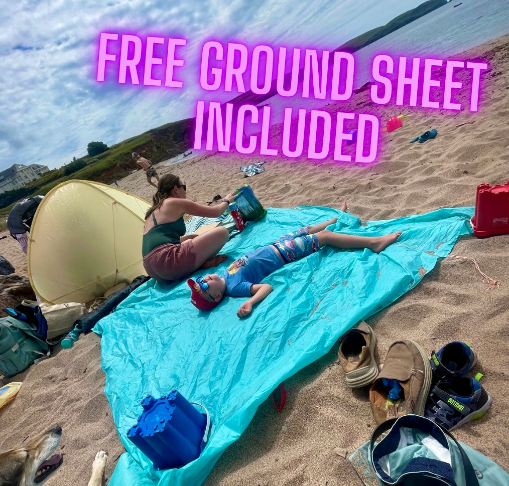 Fatstick Beach Tent – UPF 50+ Sun Shade Canopy with Ground Sheet