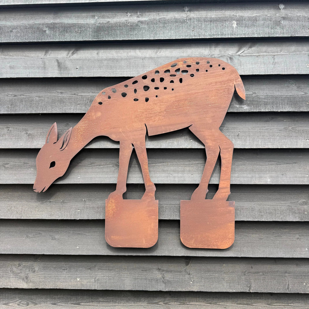 Rustic Warehouse Norfolk Metal Deer Garden Statue – 80cm Steel Ornament