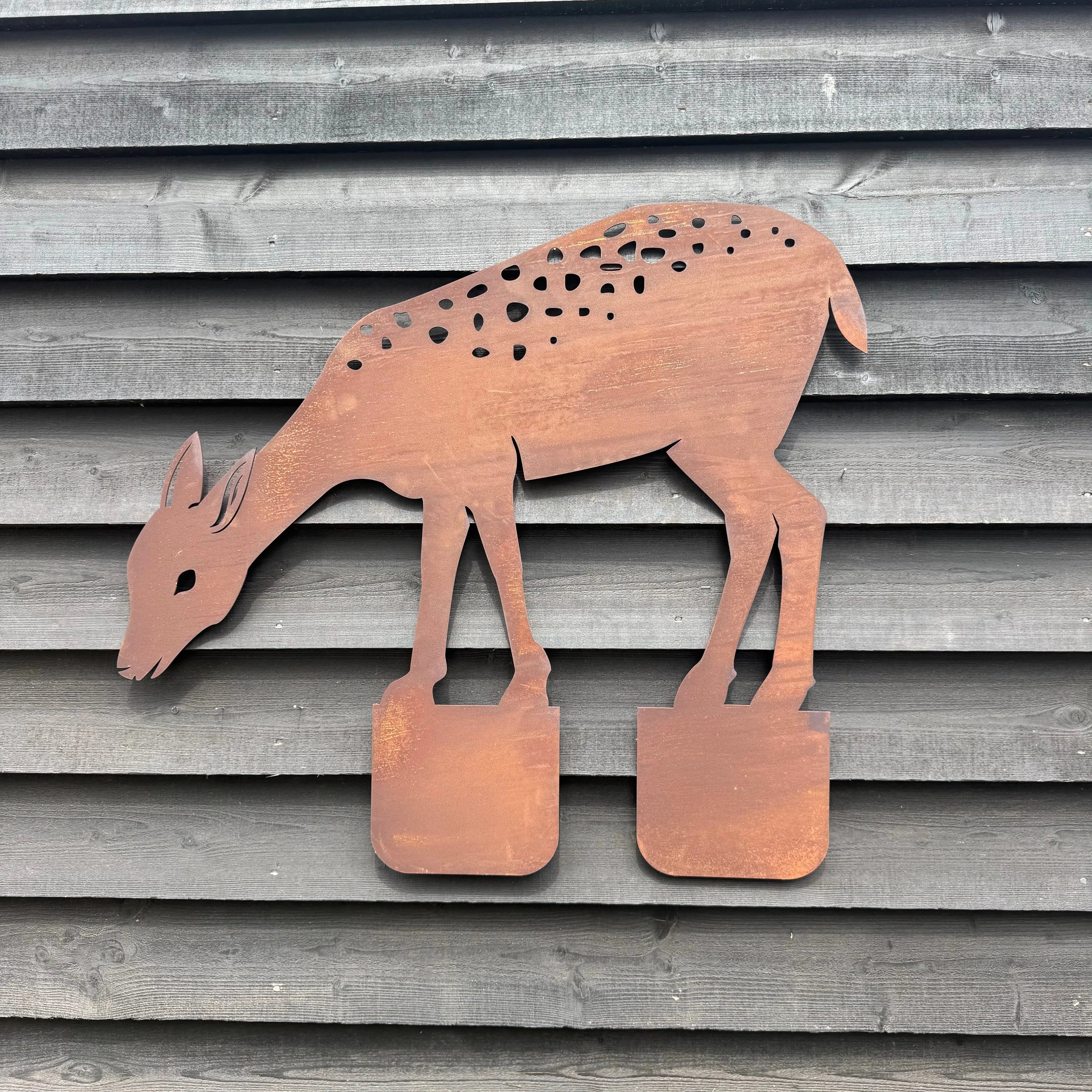Rustic Warehouse Norfolk Metal Deer Garden Statue – 80cm Steel Ornament