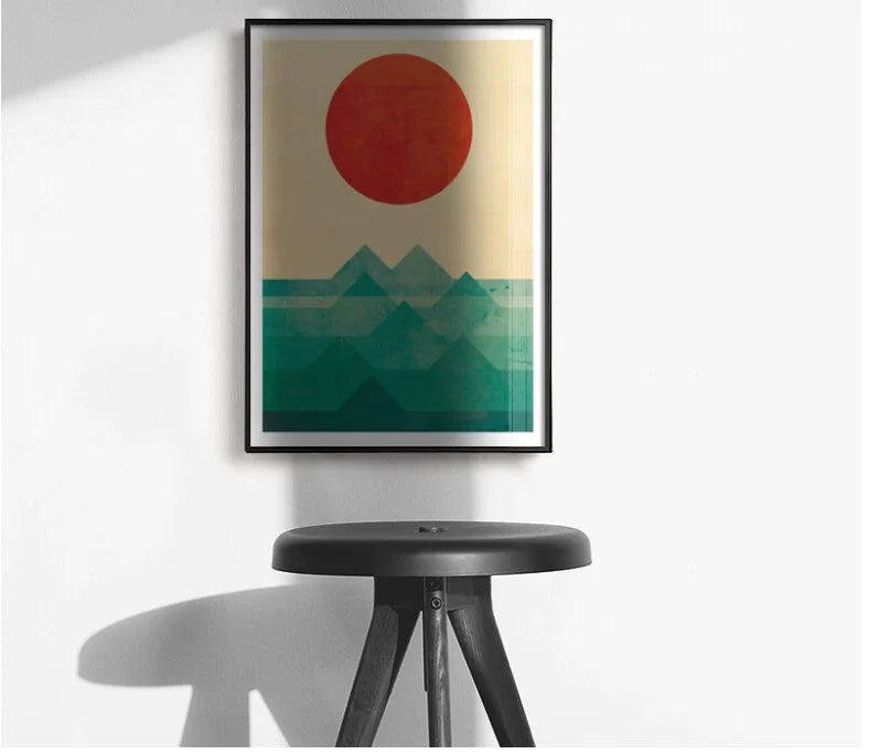 Abstract Sunrise Poster – Modern Wall Art Print for Living Room & Bedroom