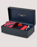 Premium Red Striped Tie Set