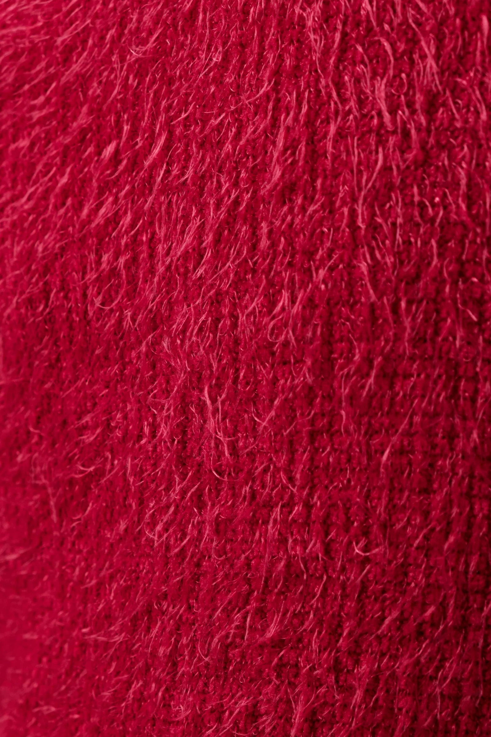 Blanka Eyelash Long Sleeve Jumper - Red