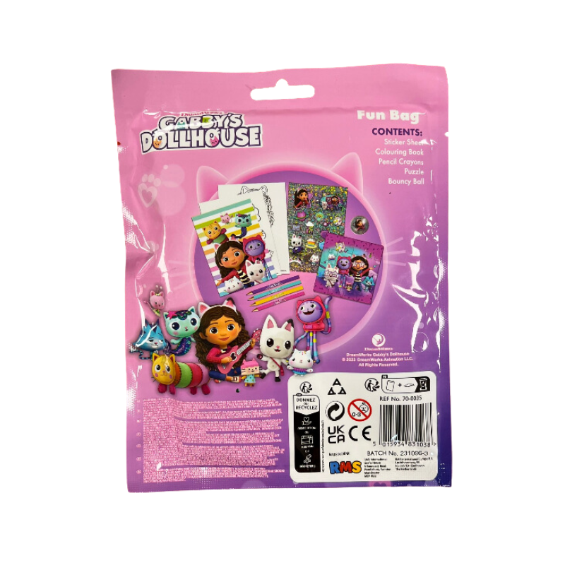 Gabby's Dollhouse Fun Bag – Kids Activity Set with Stickers by PoundFun