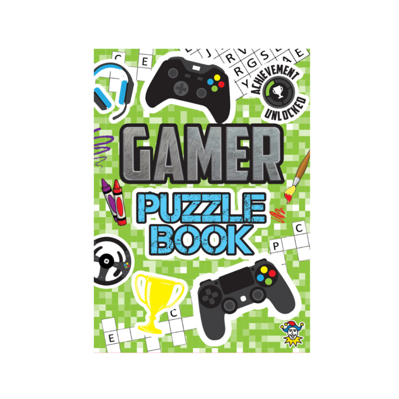 Gamer Puzzle Book by PoundFun – Activity Book with Mazes & Pixel Art