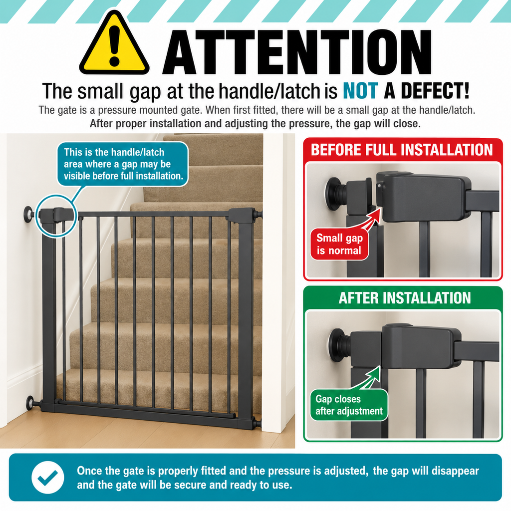 For Your Little One FYLO Extra Wide Baby Safety Stair Gate | Pressure Fit