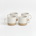 Mogarden White Speckled Stoneware Ceramic Coffee Mug Set - 4 Pack, 12oz