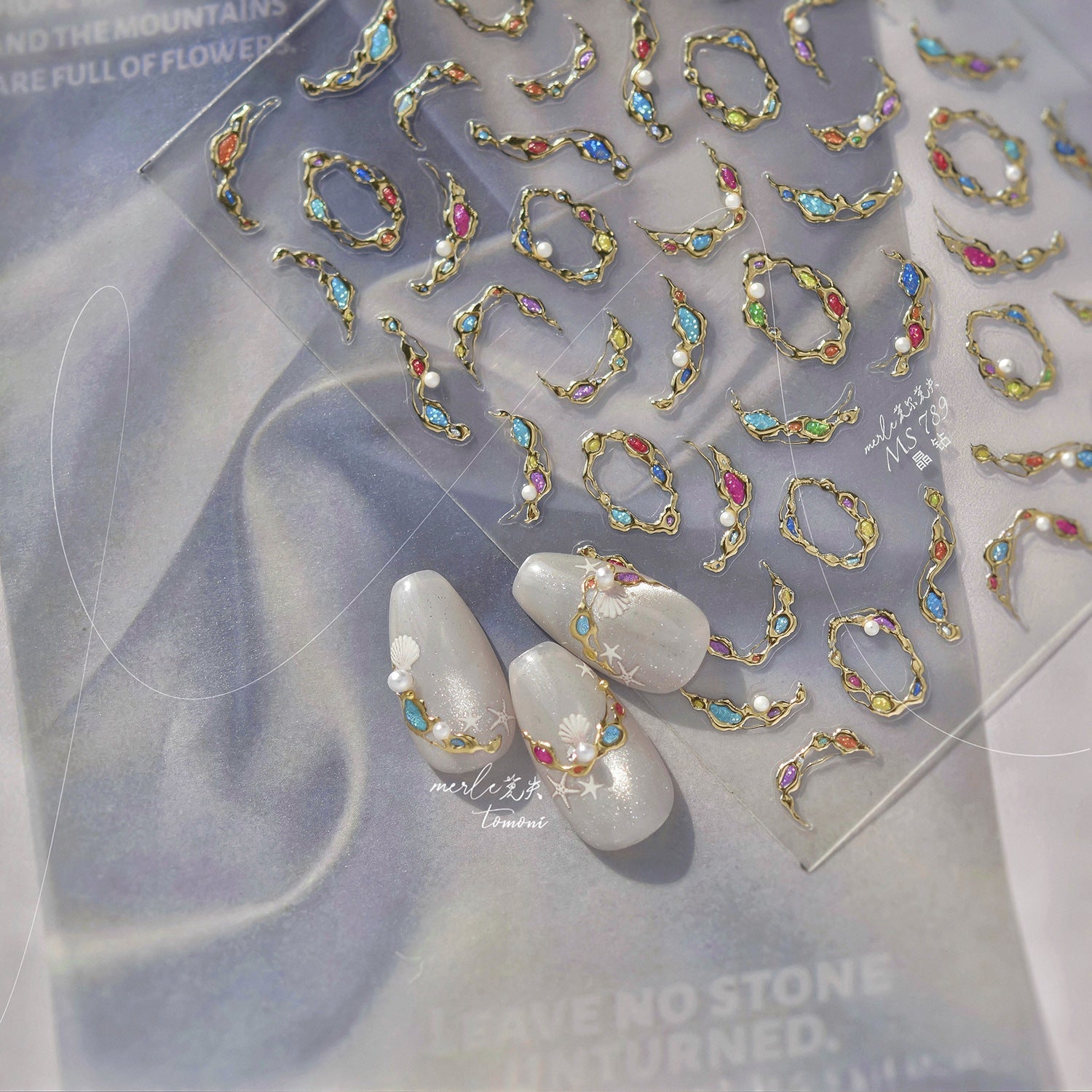 LuLuFun Studio Gemstone Necklace Nail Art Stickers - Ultra-Thin Decals