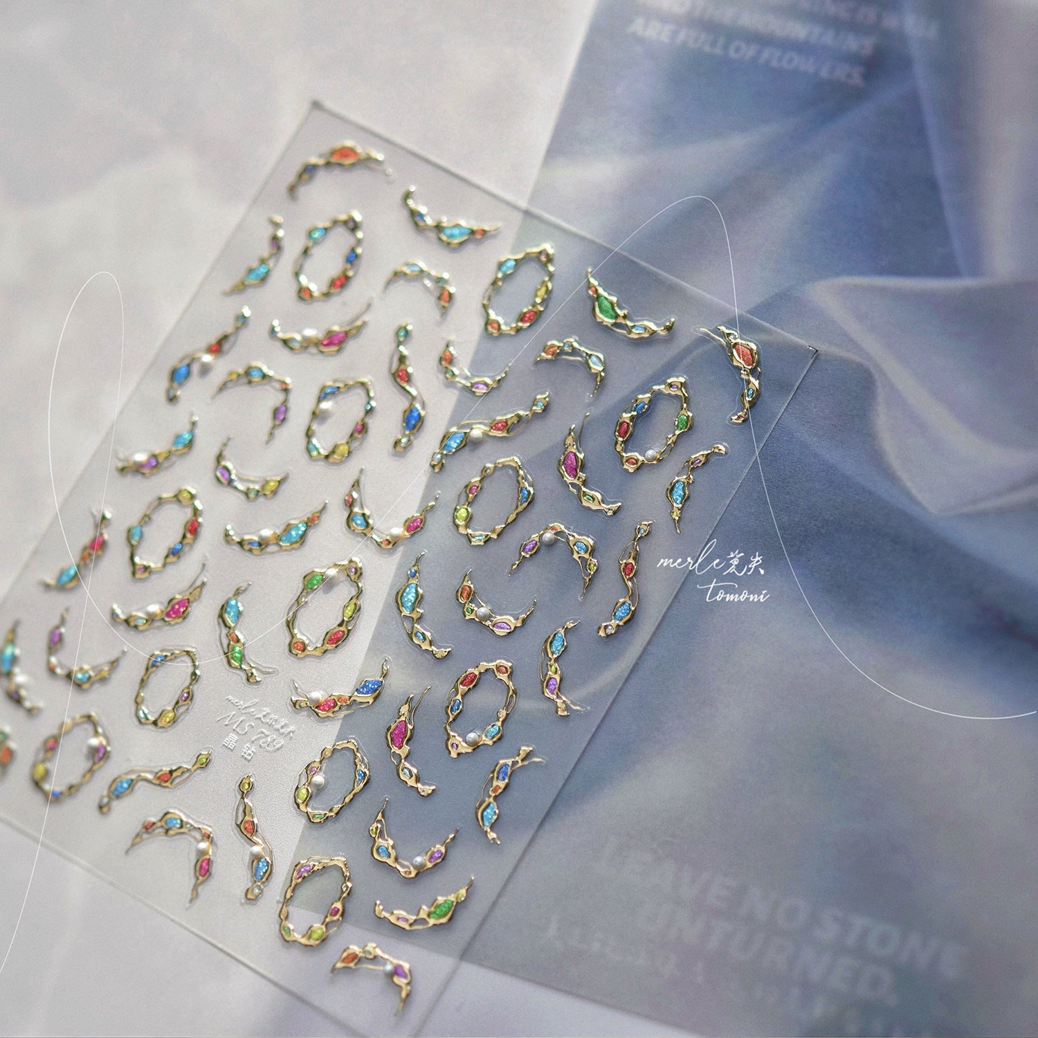 LuLuFun Studio Gemstone Necklace Nail Art Stickers - Ultra-Thin Decals