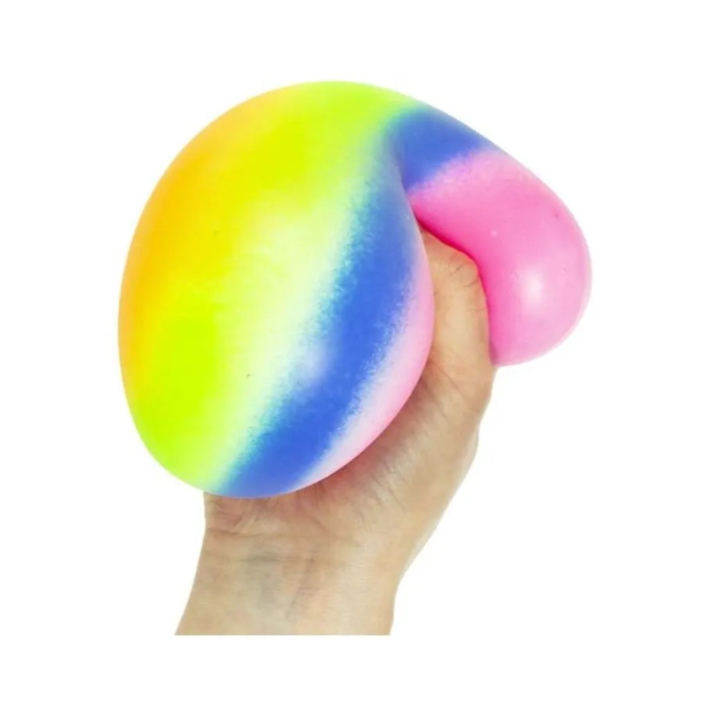 PoundFun Giant Rainbow Squish Ball – Oversized Sensory Fidget Toy