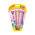 PoundFun Girls Eraser Topped Pencils | 4 Pack Novelty School Stationery