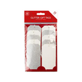 PoundFun Silver Glitter Gift Tags | Die-Cut Card with Satin Ribbon