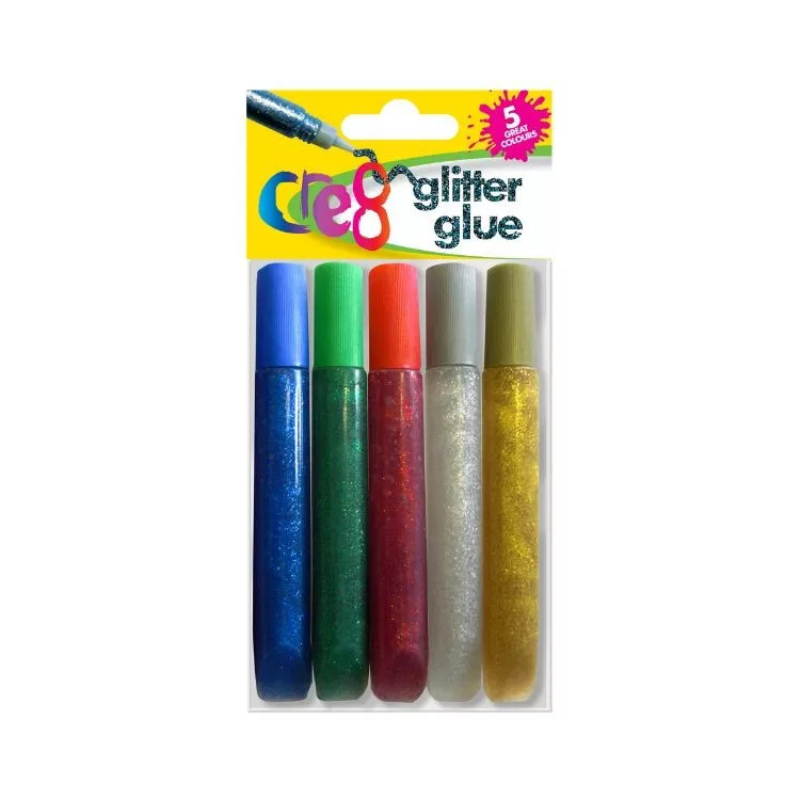 PoundFun Glitter Glue Pens for DIY Crafts & Scrapbooking – Pack of 5