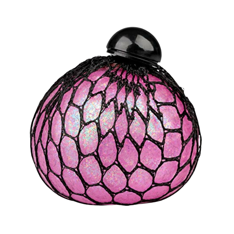 PoundFun Glitter Mesh Ball – Sparkly Sensory Fidget and Stress Toy