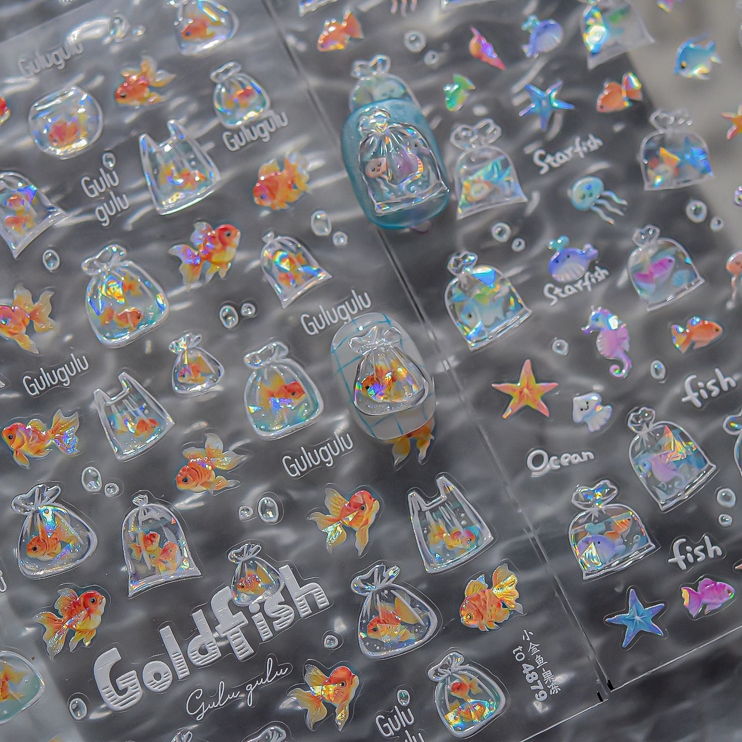 Goldfish Nail Deco Stickers - LuLuFun Studio Ultra-Thin Nail Art Decals