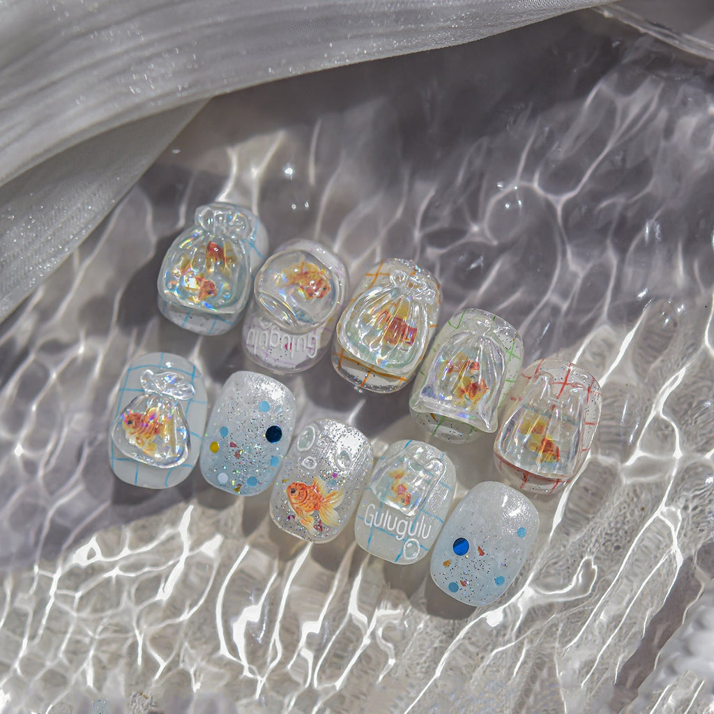 Goldfish Nail Deco Stickers - LuLuFun Studio Ultra-Thin Nail Art Decals