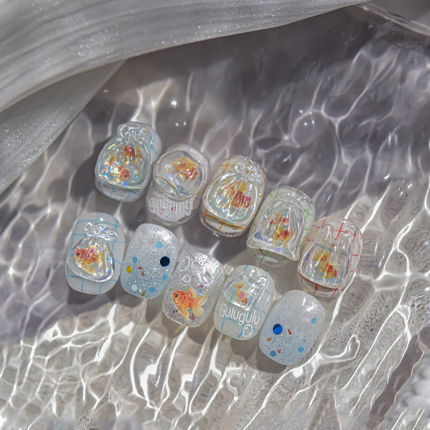 Goldfish Nail Deco Stickers - LuLuFun Studio Ultra-Thin Nail Art Decals