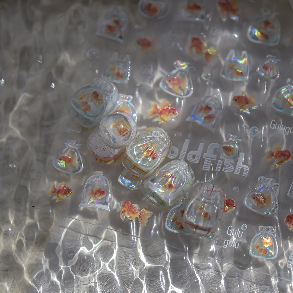 Goldfish Nail Deco Stickers - LuLuFun Studio Ultra-Thin Nail Art Decals