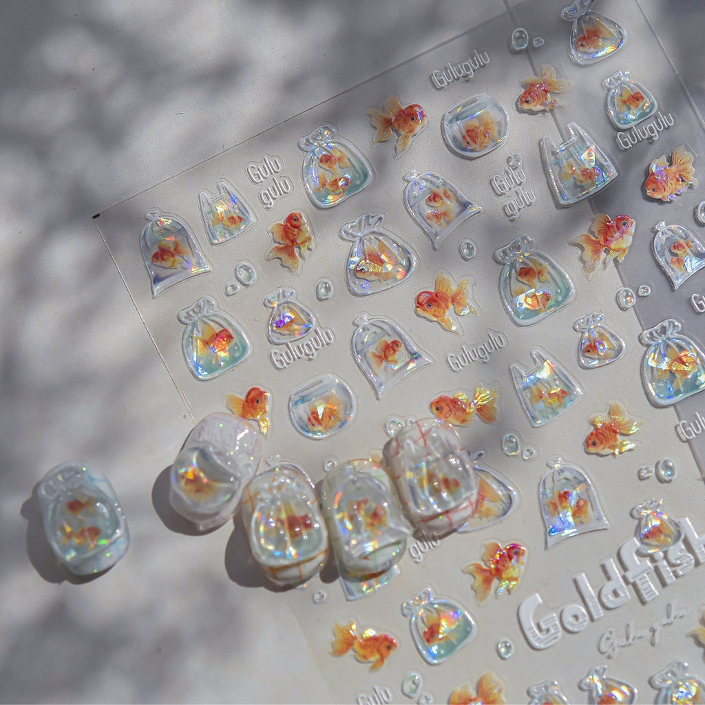 Goldfish Nail Deco Stickers - LuLuFun Studio Ultra-Thin Nail Art Decals