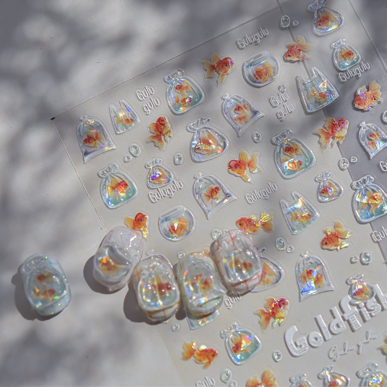 Goldfish Nail Deco Stickers - LuLuFun Studio Ultra-Thin Nail Art Decals
