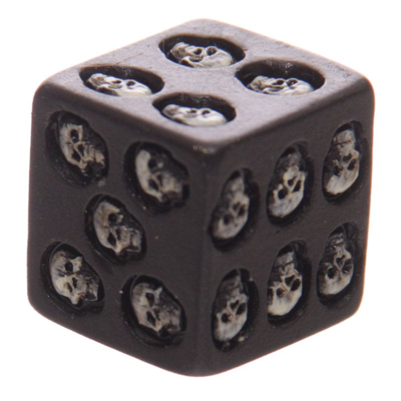 Gothic Gifts Black Skull Dice - Pack of 5 Spooky Tabletop RPG Gaming Dice