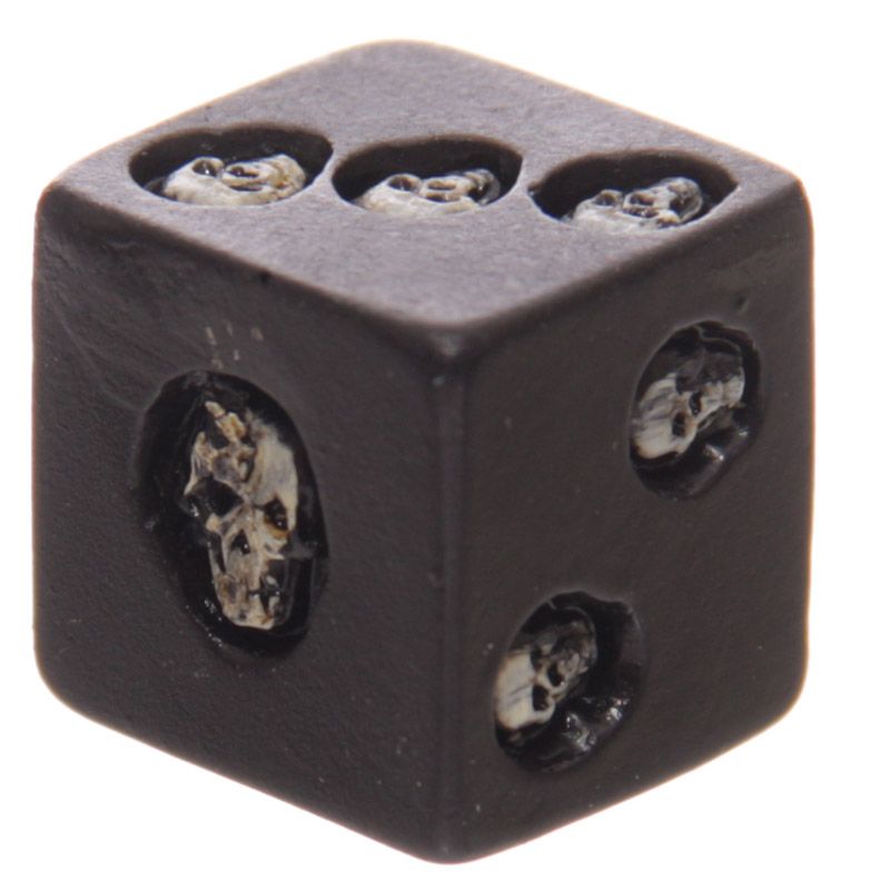 Gothic Gifts Black Skull Dice - Pack of 5 Spooky Tabletop RPG Gaming Dice
