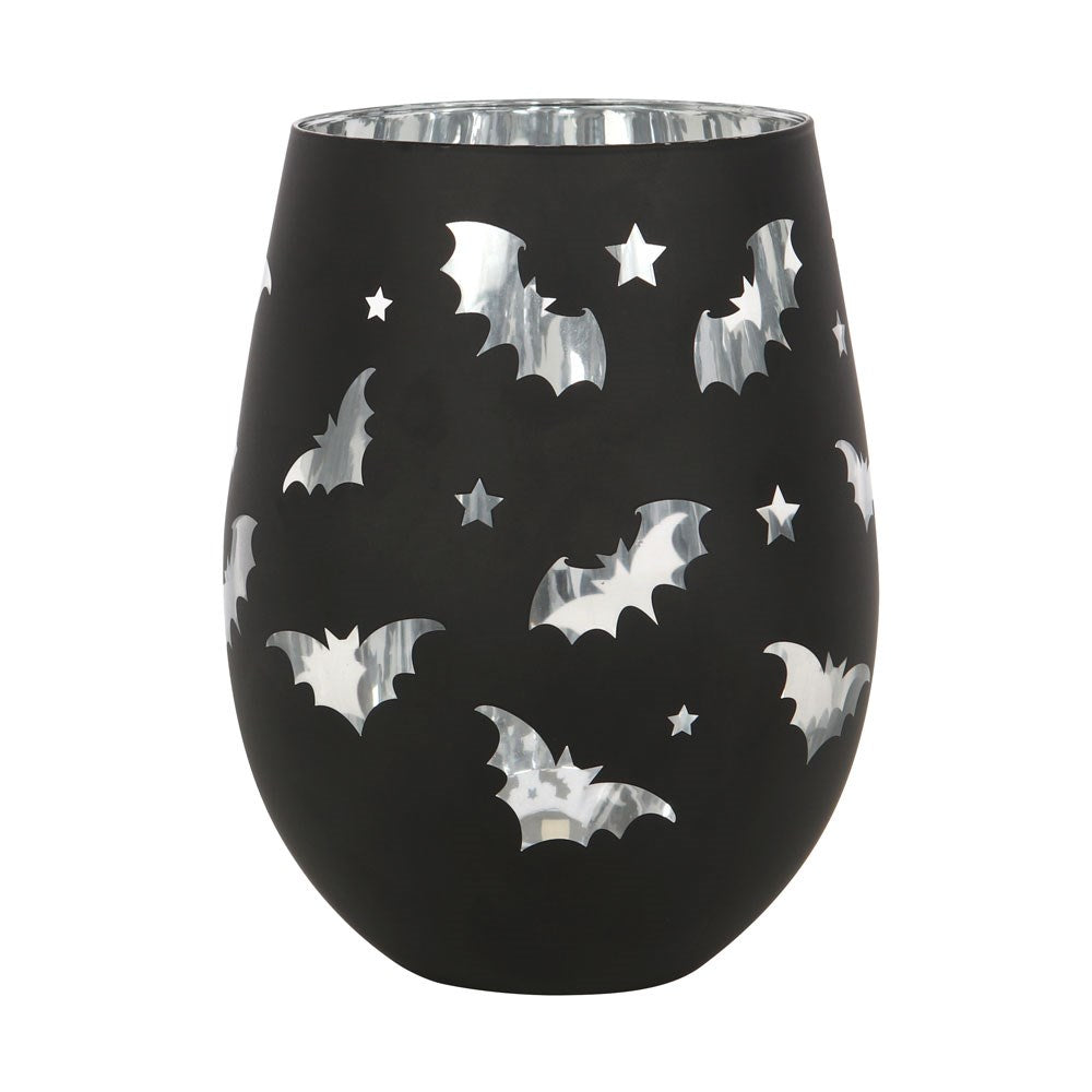 Bat Stemless Wine Glass by Kate's Clothing – Gothic Silver Interior 500ml