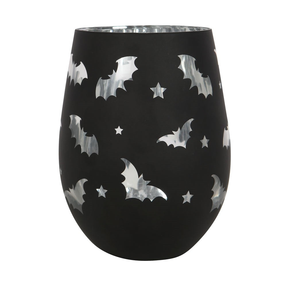 Bat Stemless Wine Glass by Kate's Clothing – Gothic Silver Interior 500ml
